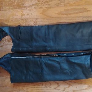 Leather motorcycle chaps